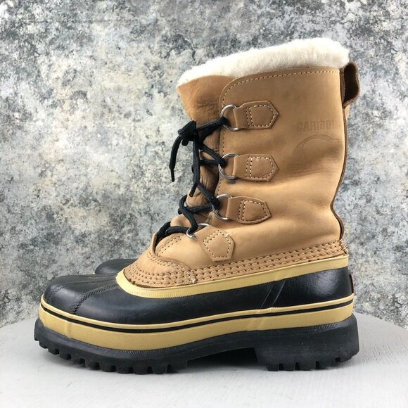 Sorel CANADA Mens Size 6 Caribou Brown Black Insulated Lace-Up Winter Snow Boots - Picture 6 of 16